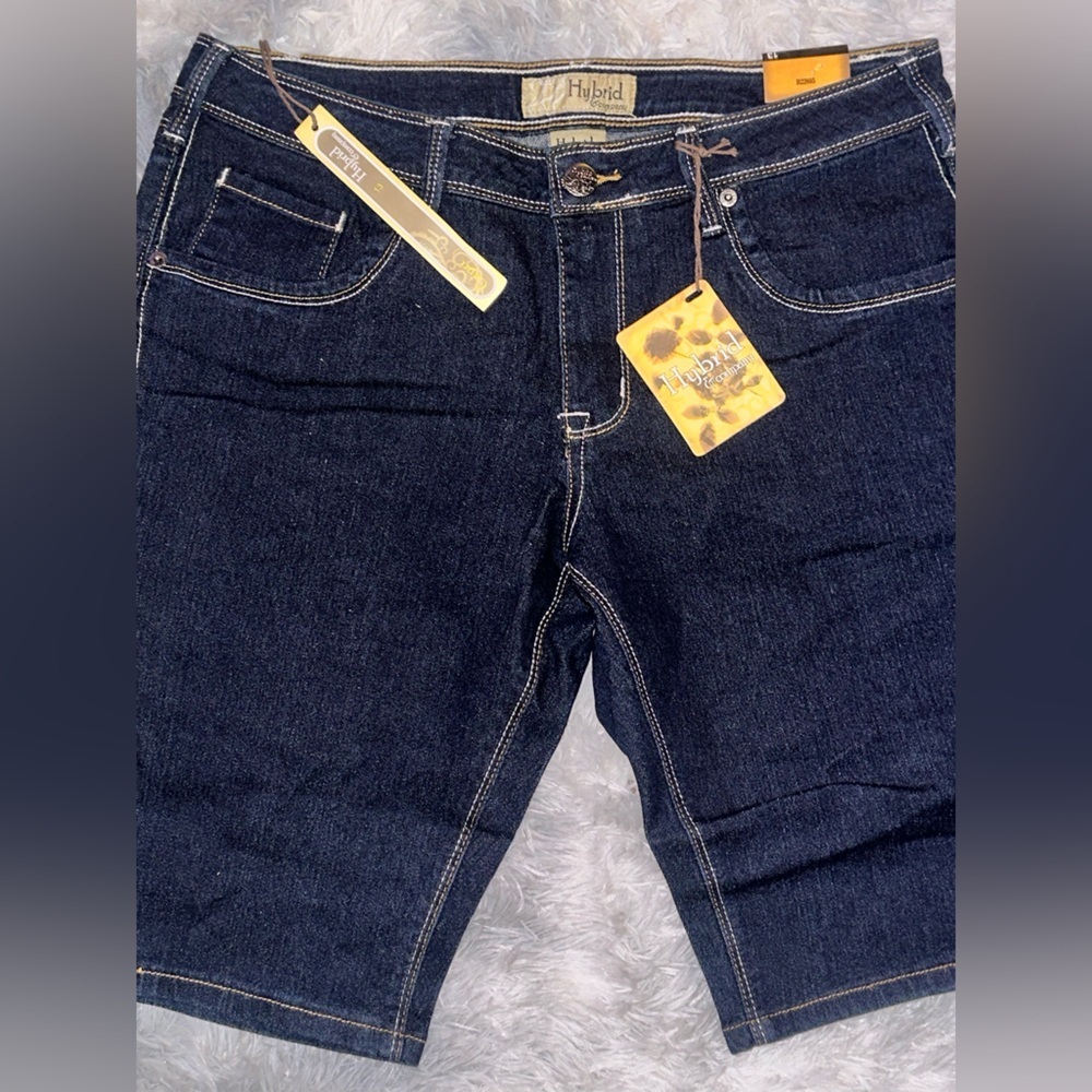 Hybrid & company Dark Blue Woman’s Denim Jeans Shorts - NWT 13